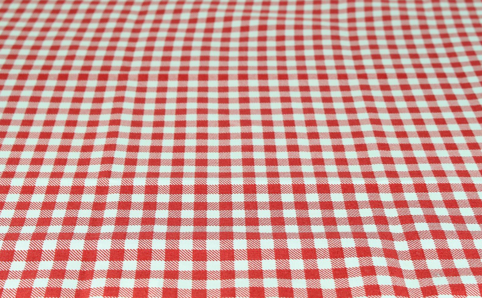 Red checkered tablecloth photo
