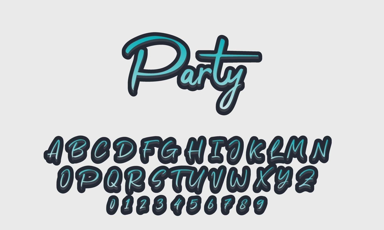 Vector of Stylized Font Alphabet