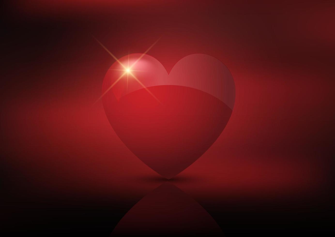 fondo del día de san valentín con corazón rojo brillante vector