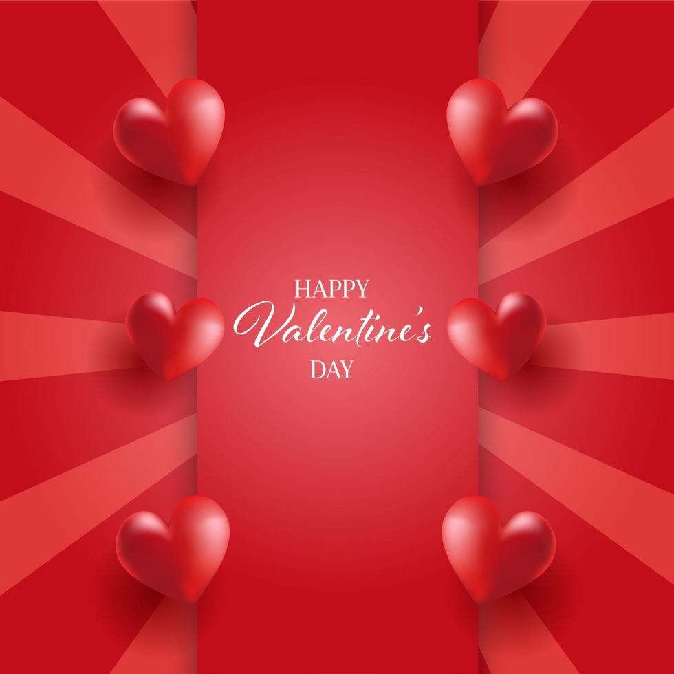 valentines day background with hearts design vector