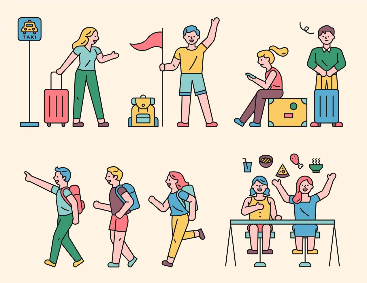 People going on a trip. vector