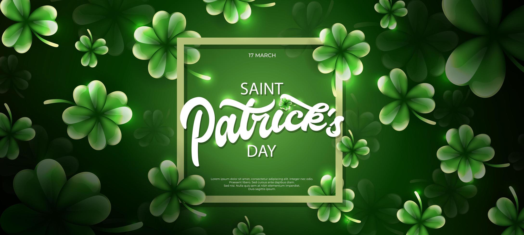Saint Patrick's Day Illustration with Clover Leaves Ornament vector