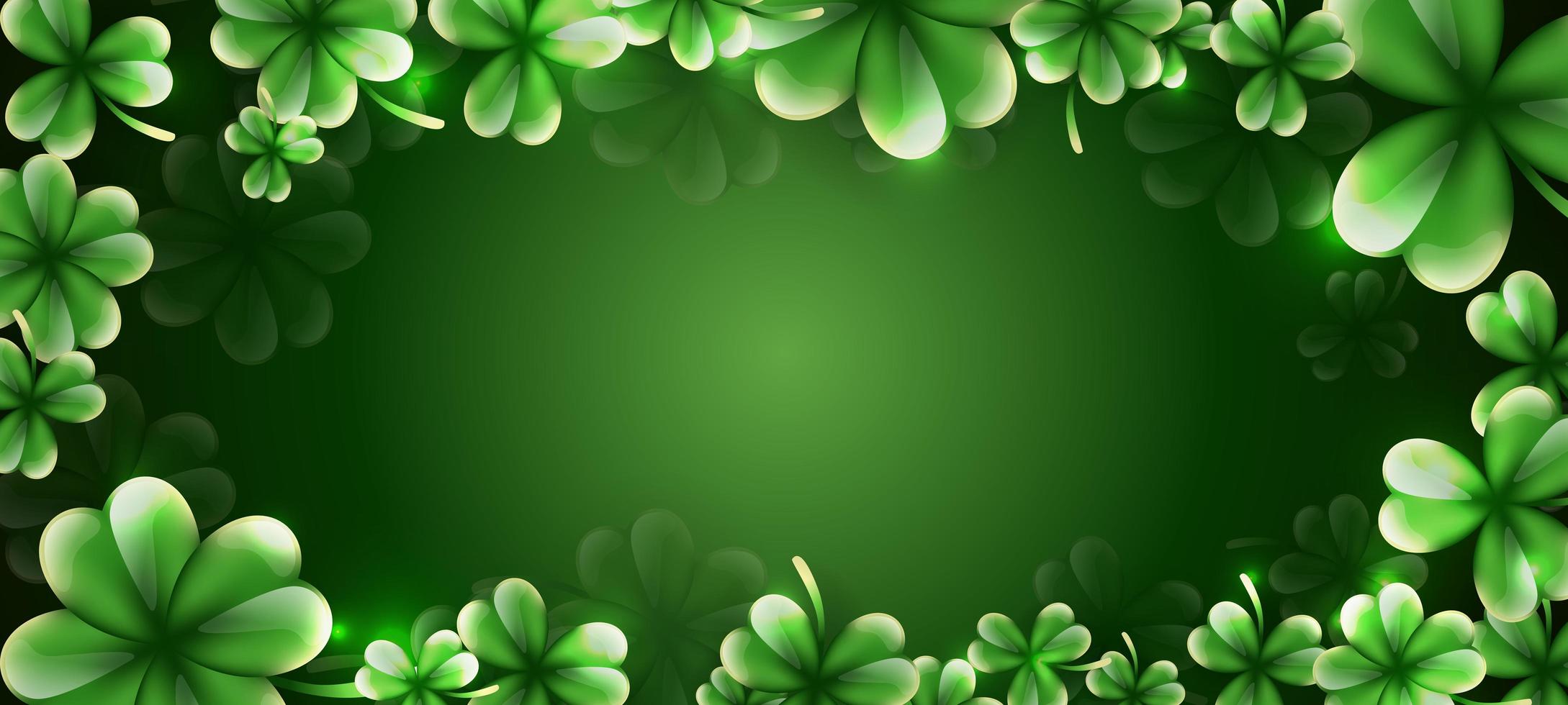 Fondo del día de San Patricio con adorno de hojas de trébol vector