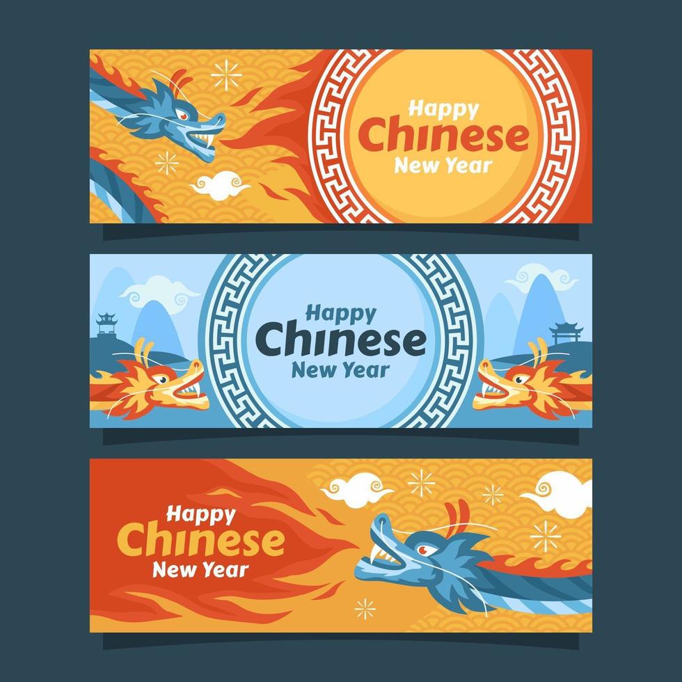 Chinese New Year Celebration with Dragon Character vector