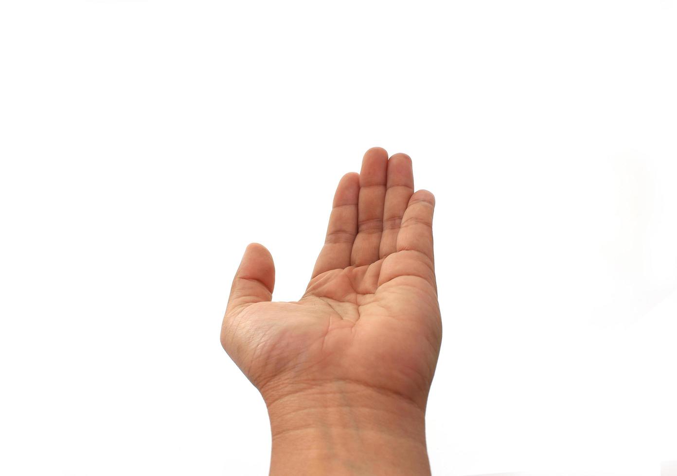 Open hand isolated on white background photo