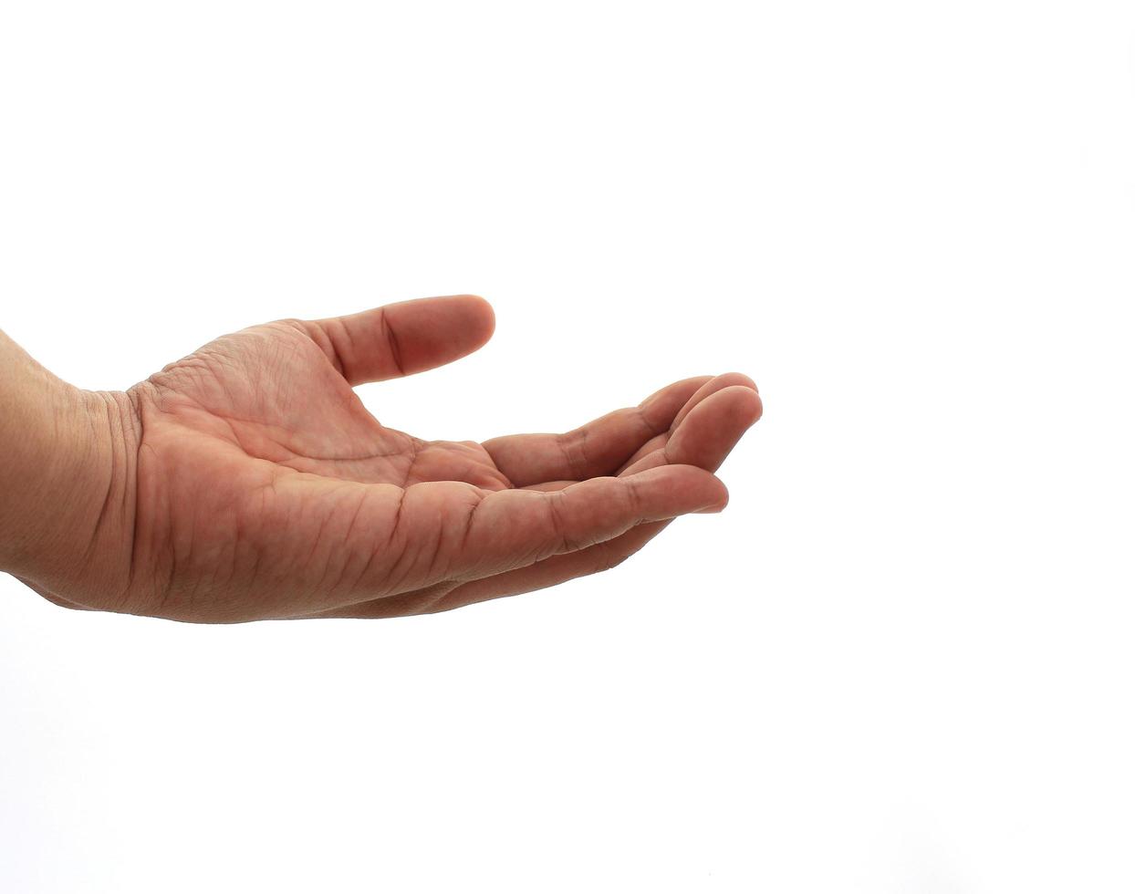 One hand on white background photo