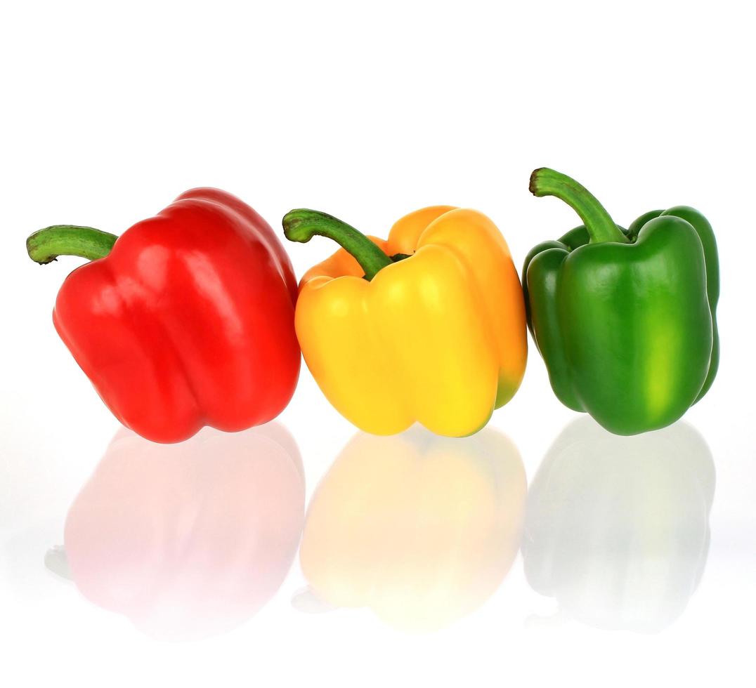 Bell peppers in a row photo