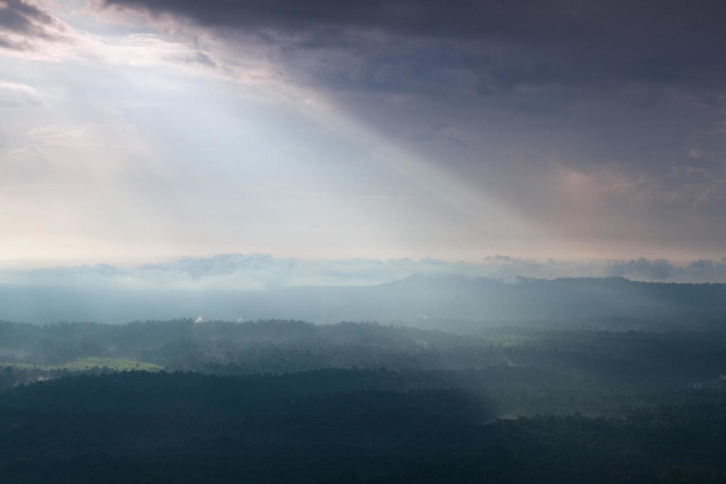 Sunlight shines through the clouds photo