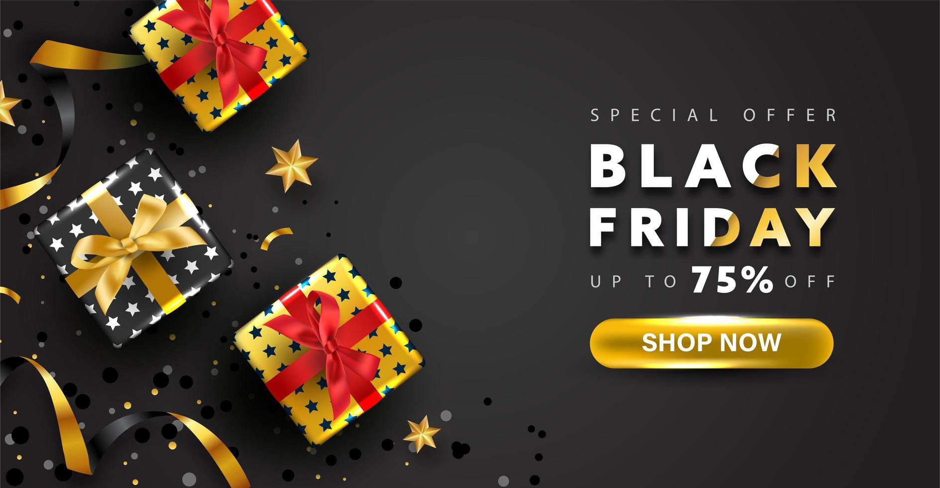 Black Friday background design. Special offer online shopping banner. vector