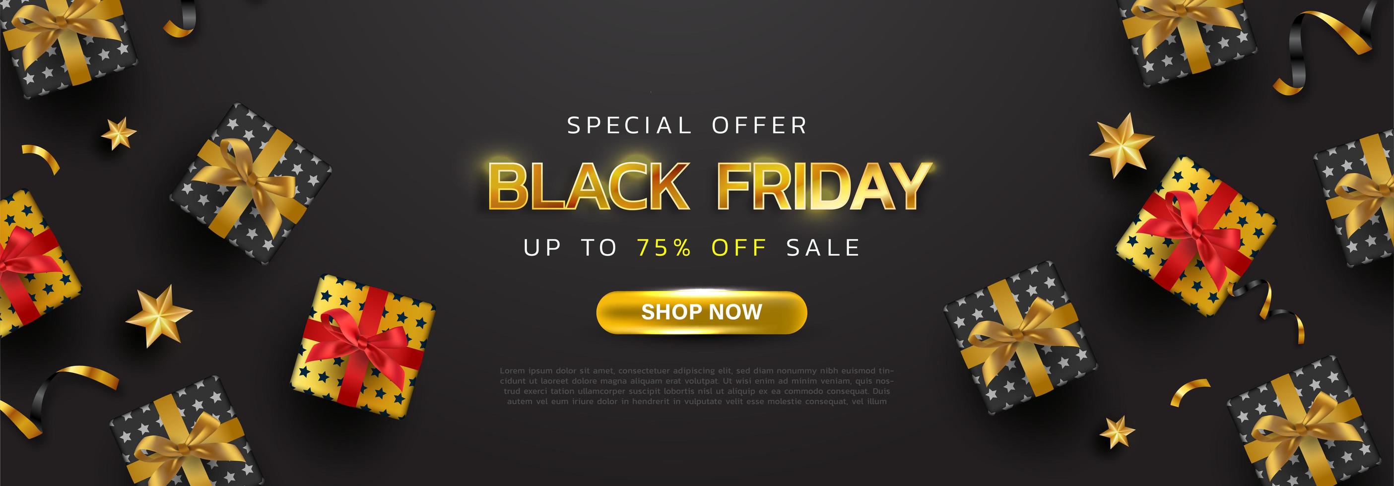 Black Friday background or special offer promotion sale banner for business and advertisement poster vector