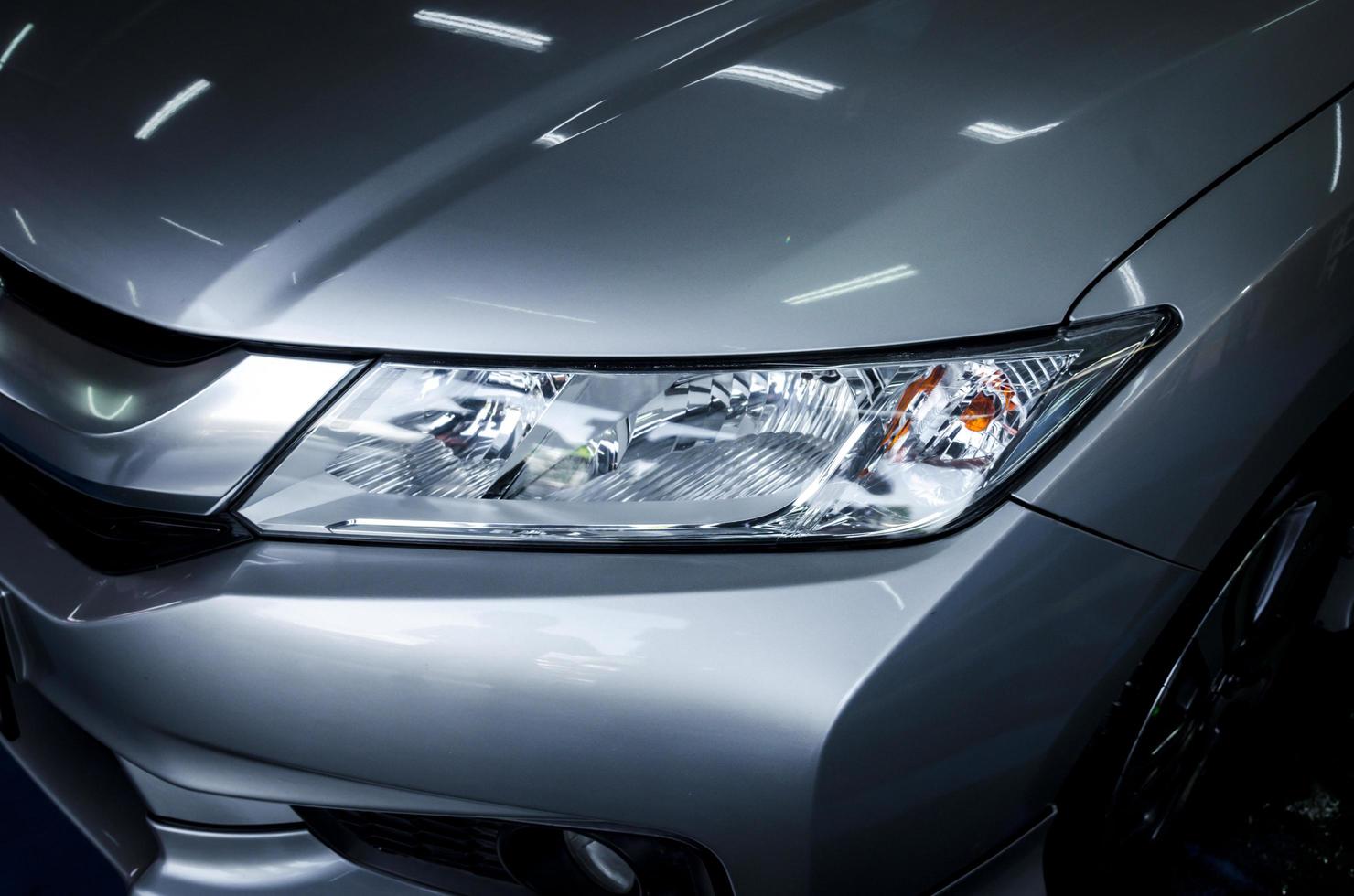 Modern car headlights photo