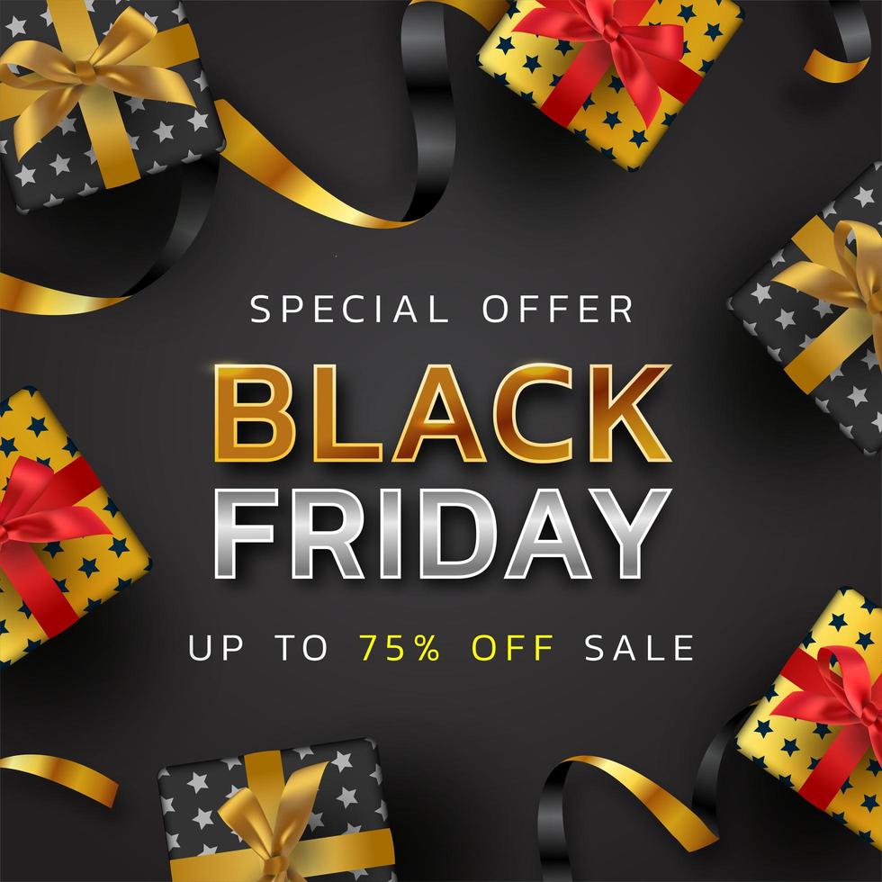 Black Friday background or special offer promotion sale banner for business and advertisement poster vector