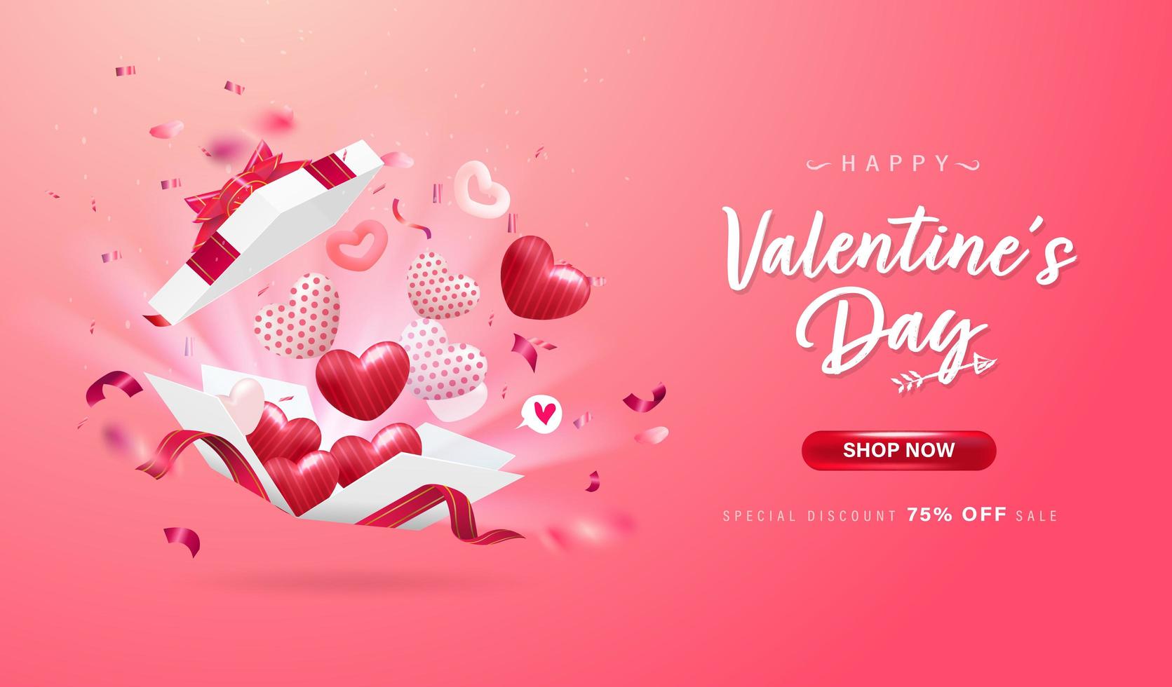 Happy Valentine Day background or banner with lovely elements. vector