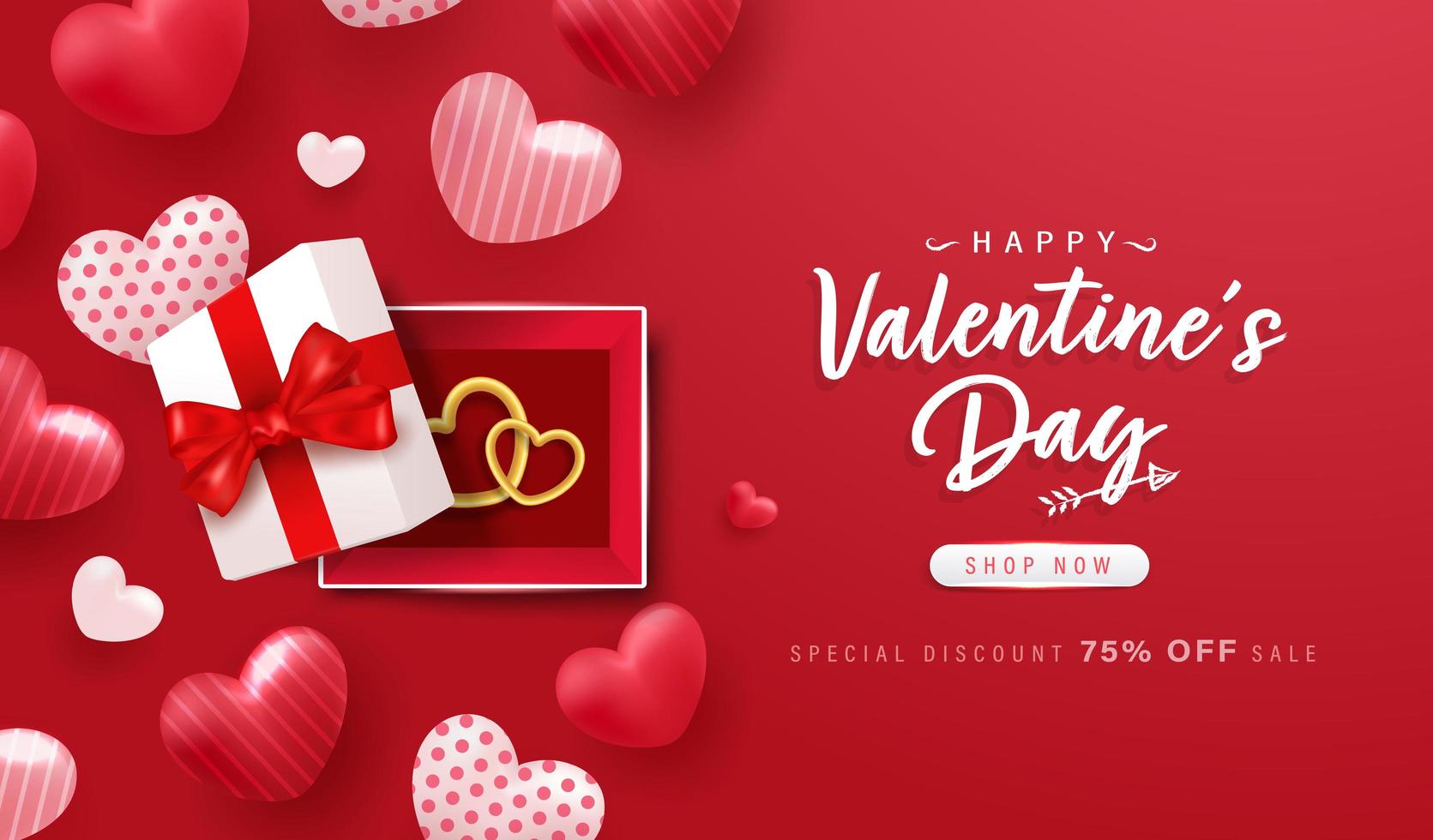 Happy Valentine Day background or banner with lovely elements. vector