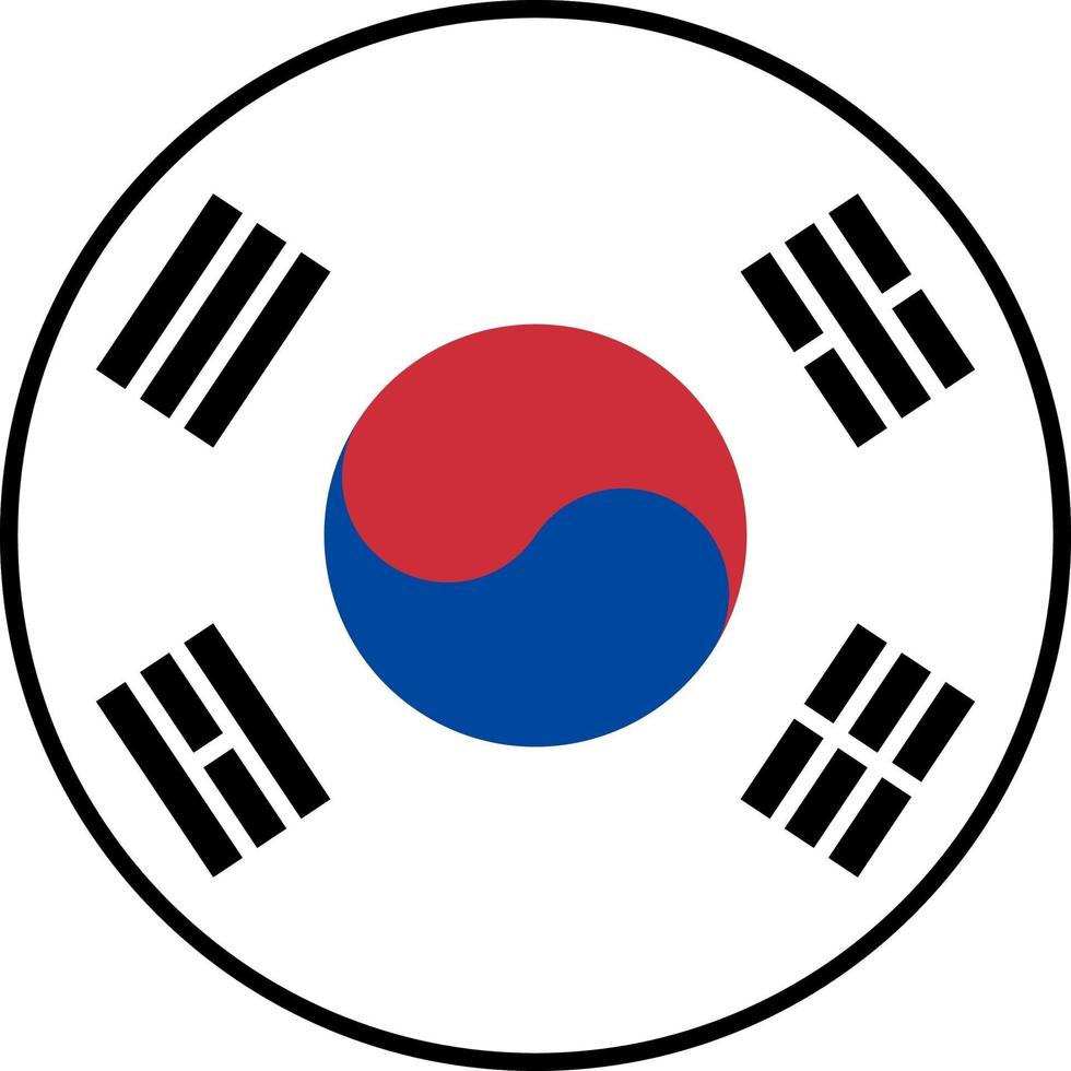 Flag of South Korea icon vector isolate