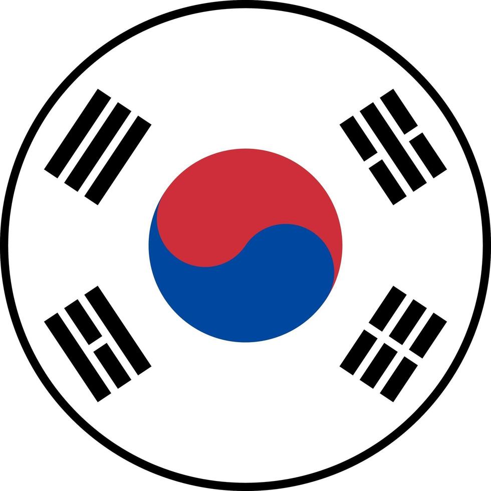 bandera de corea del sur icono vector aislar