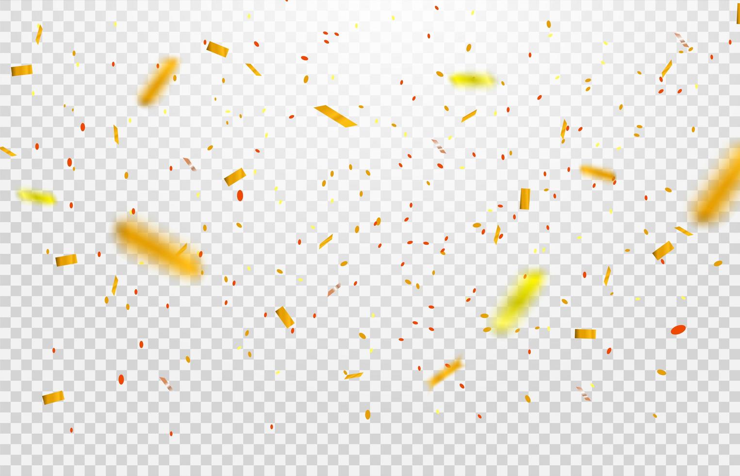 Confetti elements falling on trasparent background. vector