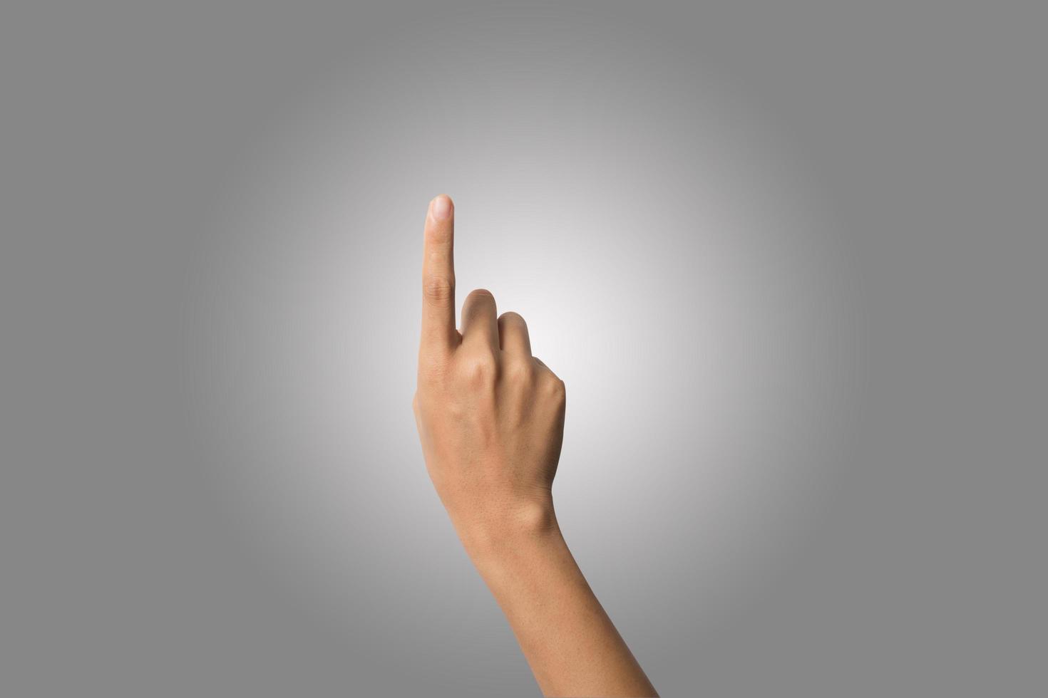 Close-up of a woman's hand isolated on white background photo