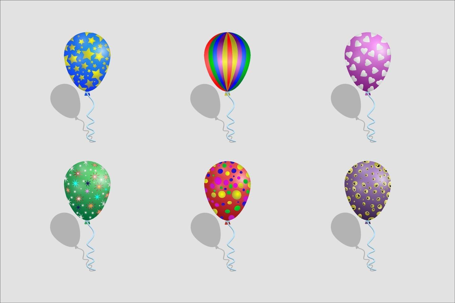 Balloons with various patterns vector