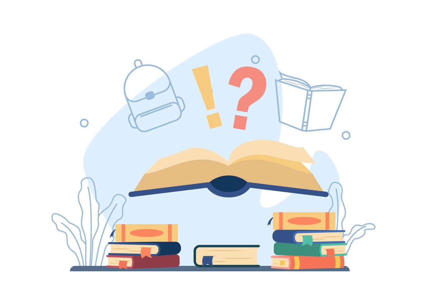 Open book with question mark education design vector