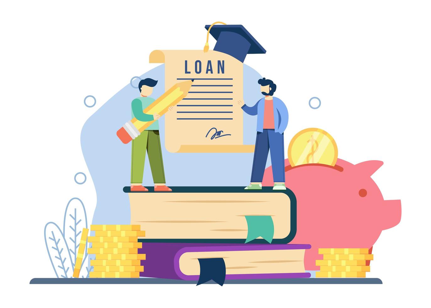 Student loan concept vector