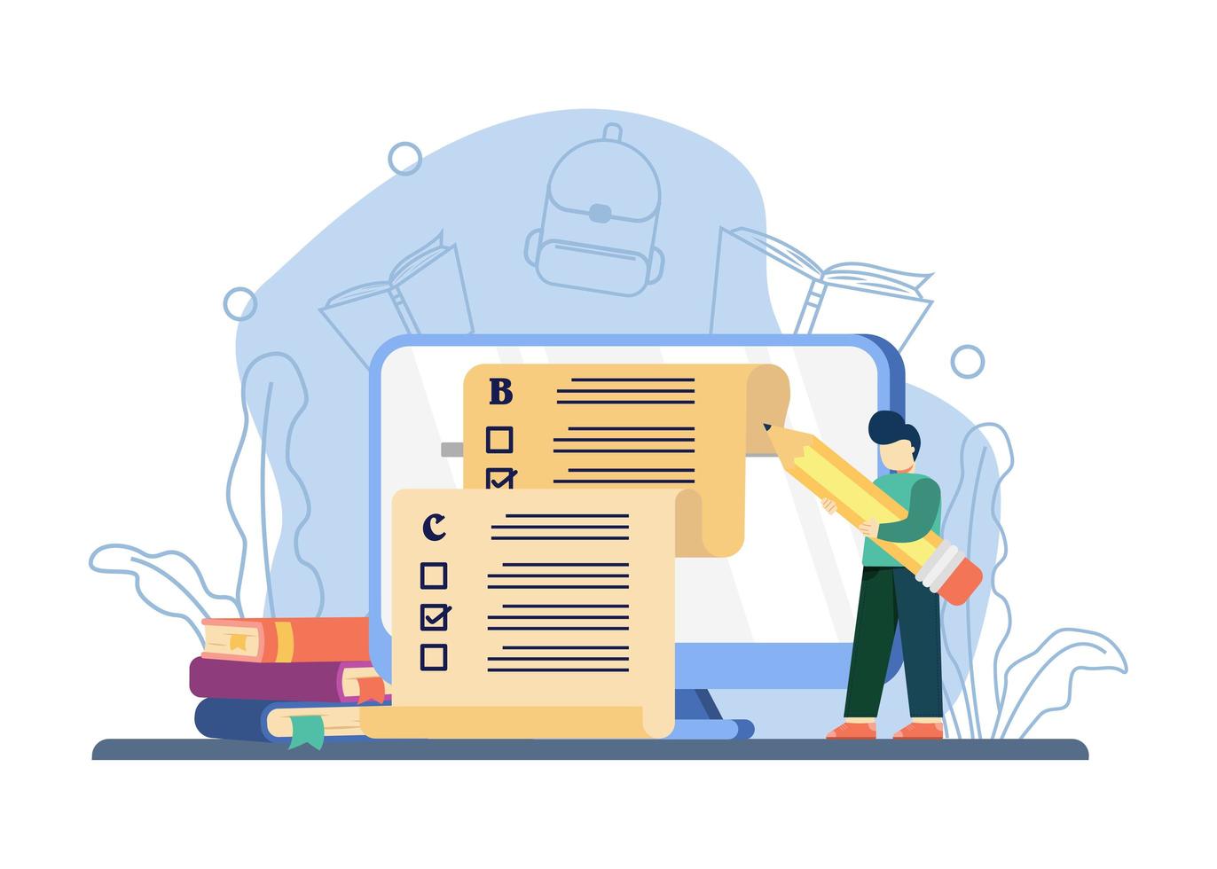 Digital homework concept vector