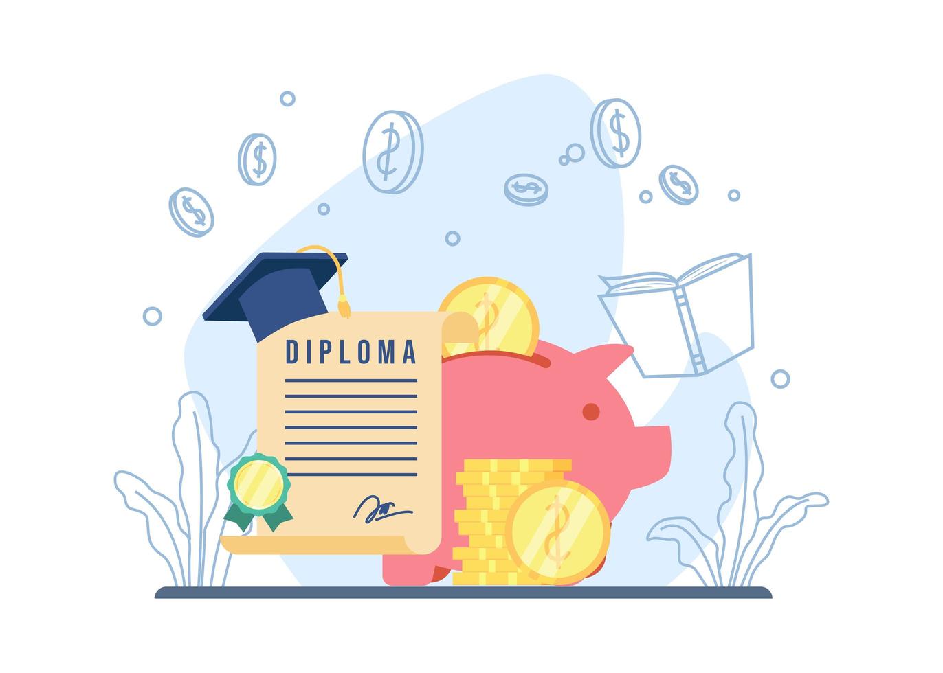 Scholarship education concept vector