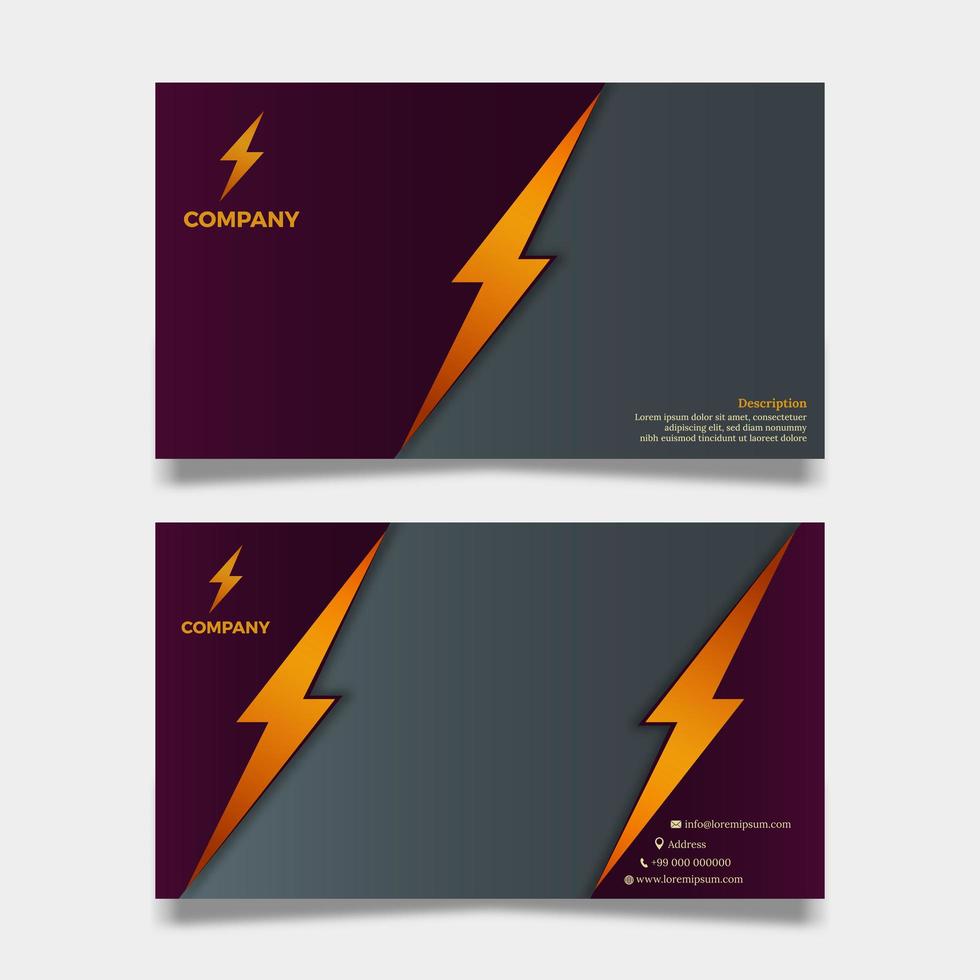 Bbusiness or organization card with lightning design vector