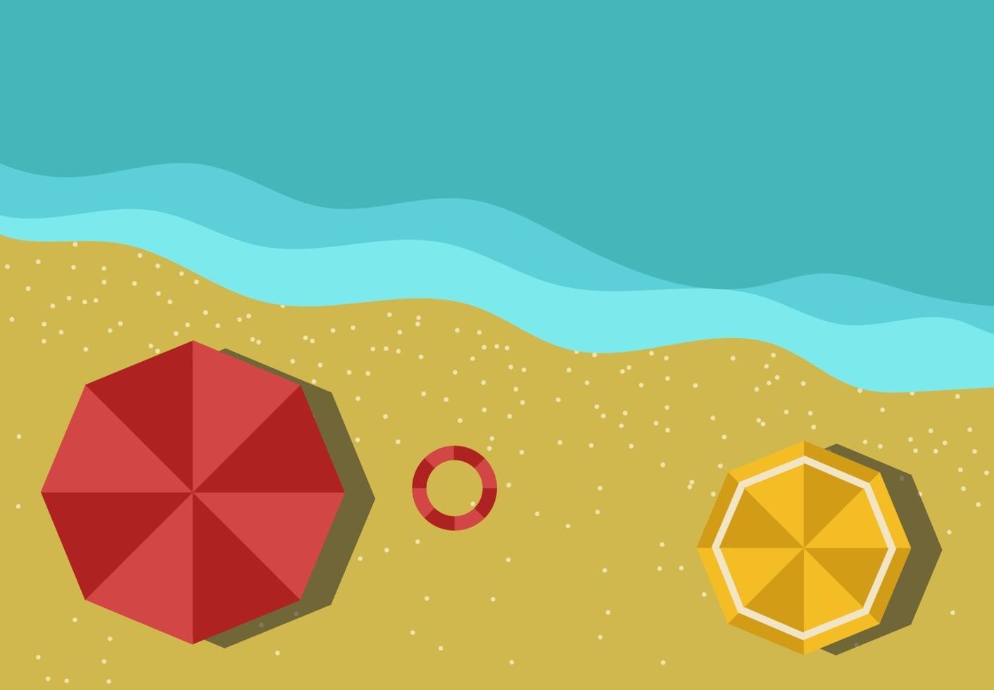 Top view of beach summer holiday vector illustration