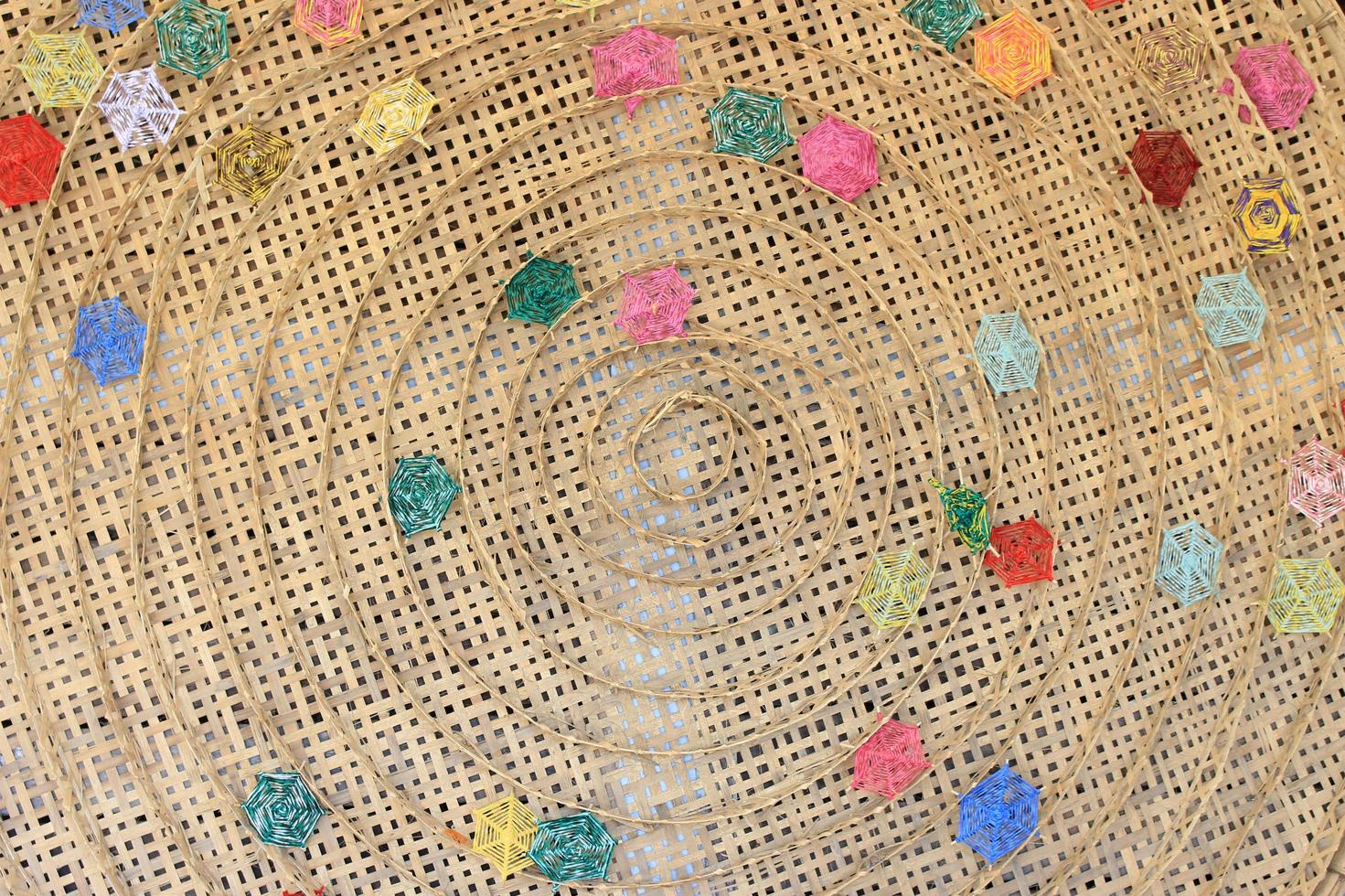 Colorful woven basket photo