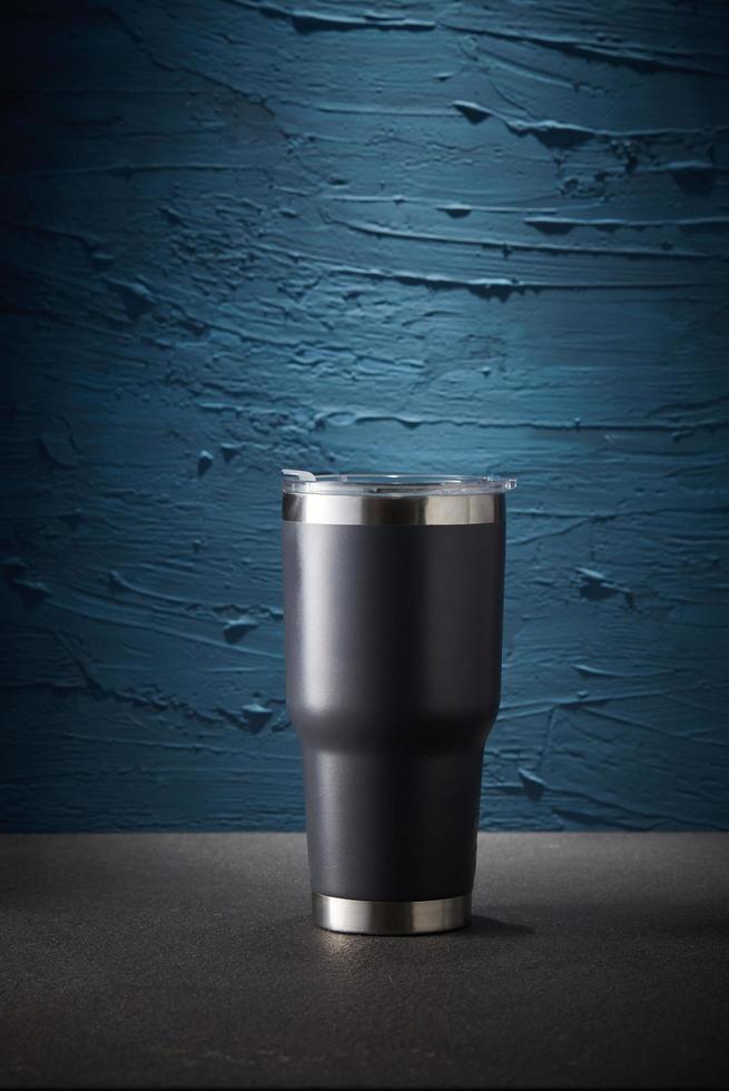 Black coffee thermos photo