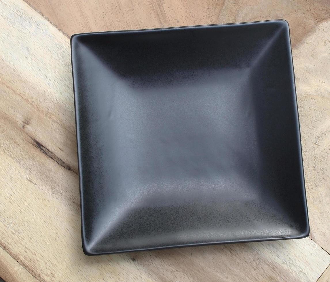 Black square plate photo