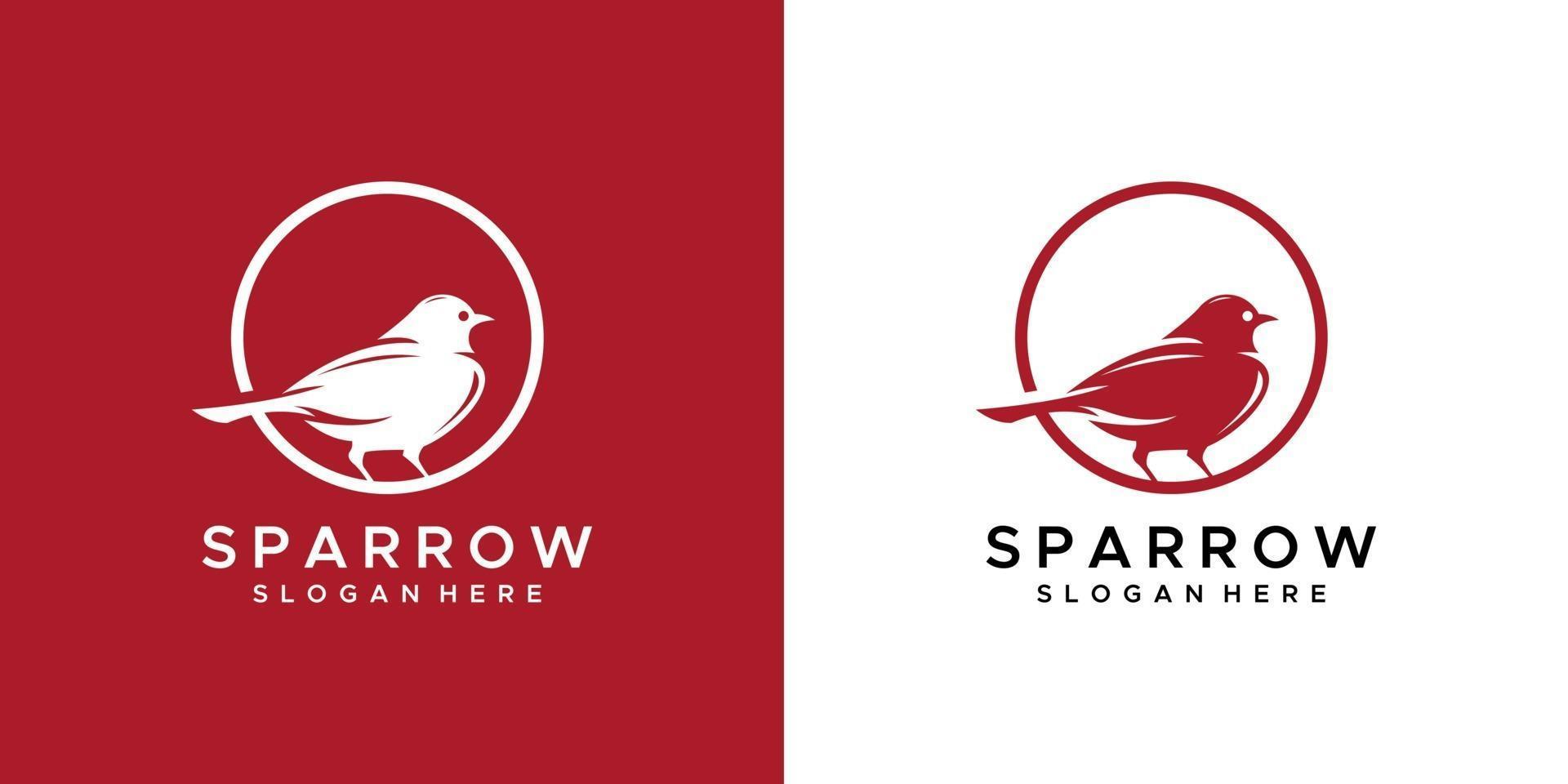 Sparrow logo design template vector