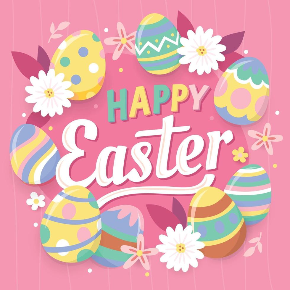 Cute Colourful Painted Easter Egg vector