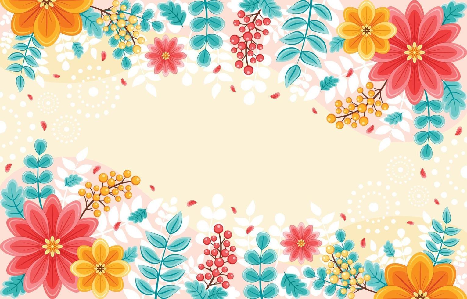 Colourful and Beautiful Spring Floral Background vector