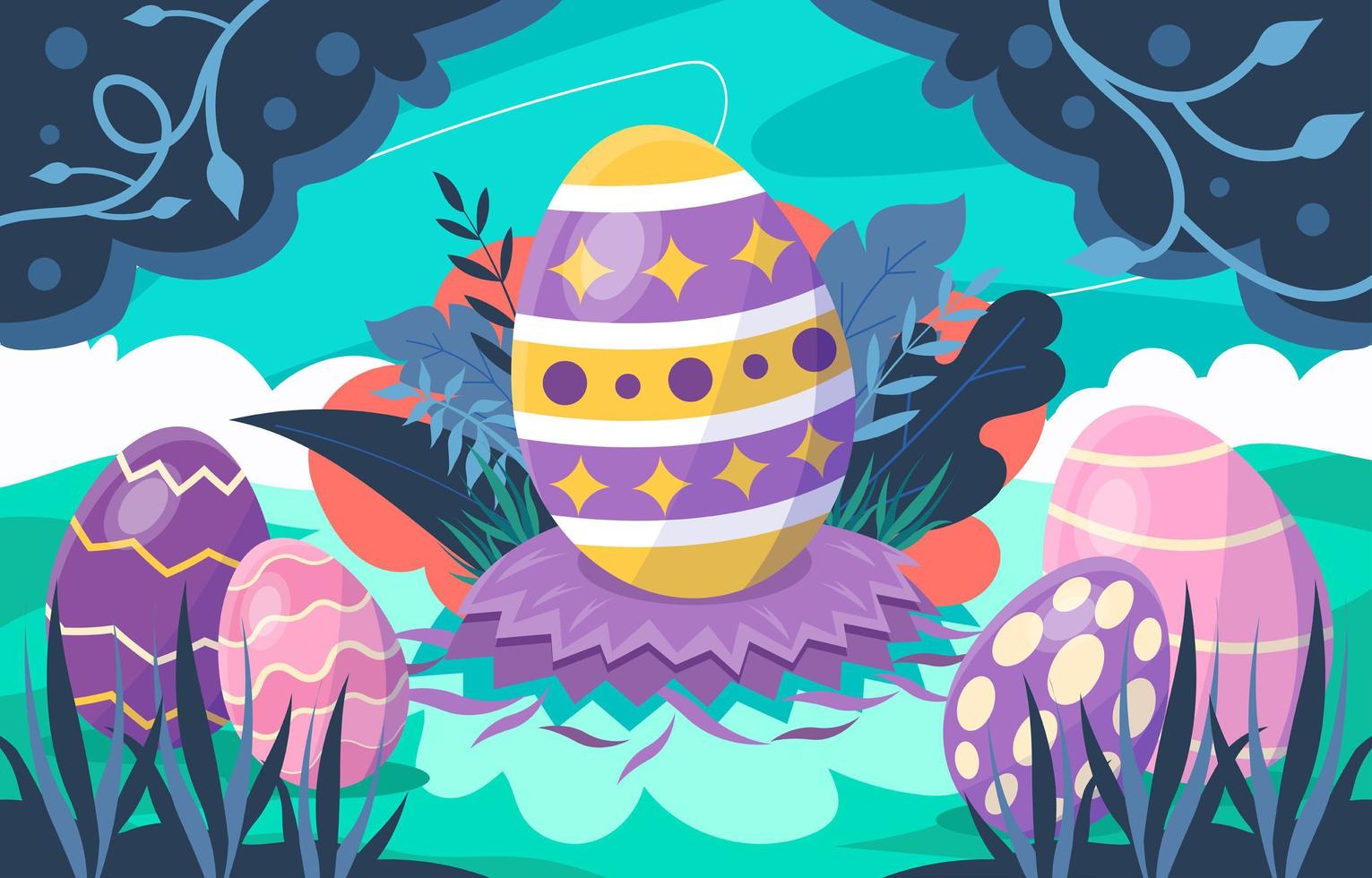 Easter Eggs Hard to Find vector