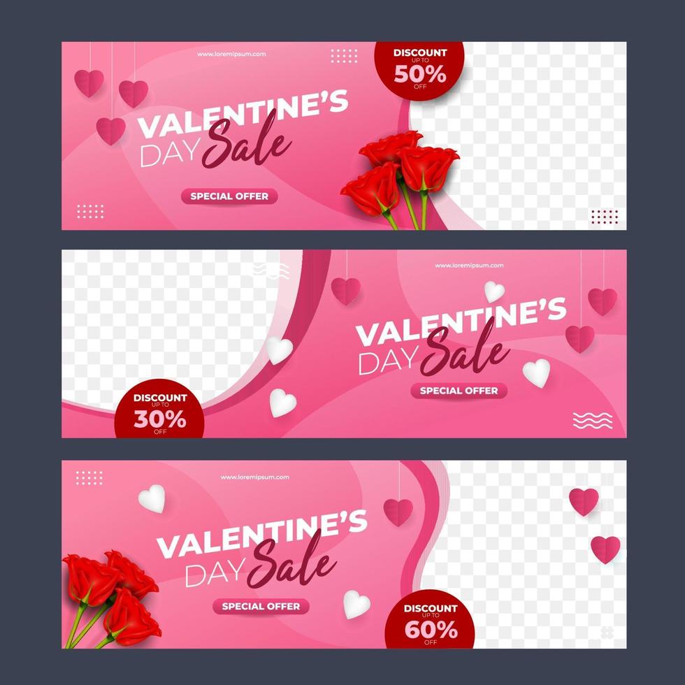 colección de rebajas de san valentín vector