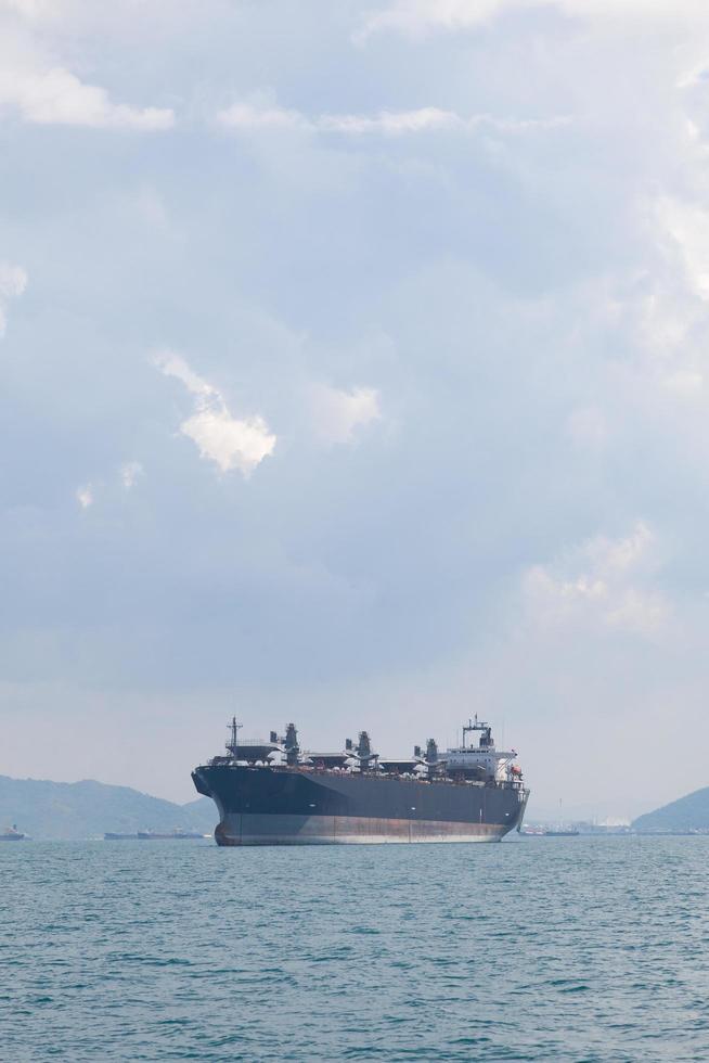 Large cargo ship on the sea photo