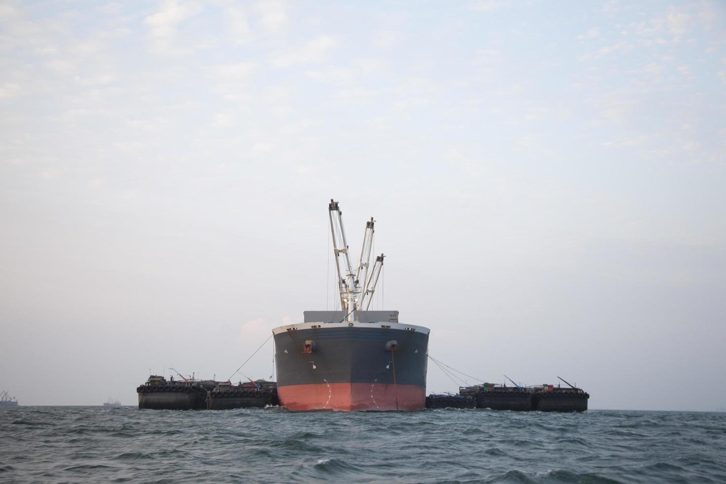 Large cargo ship on the sea photo