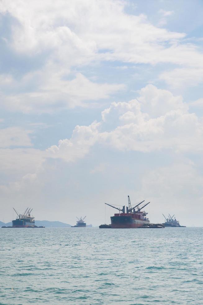 Large cargo ships on the sea photo