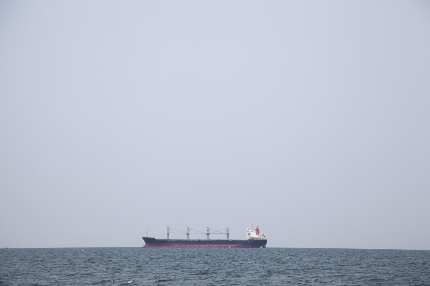 Large cargo ship on the sea photo
