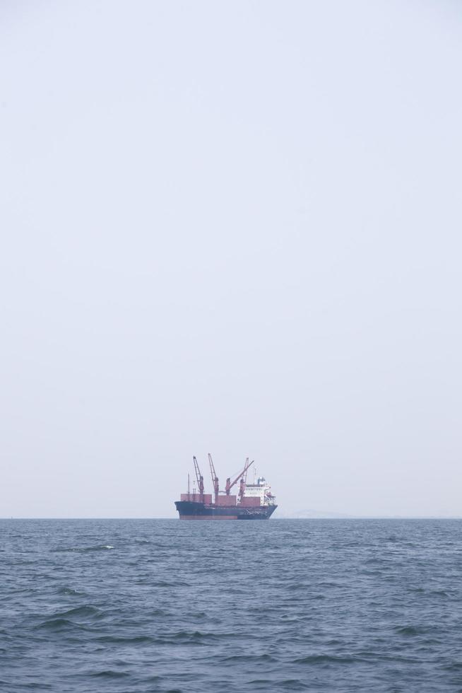 Large cargo ship on the sea photo