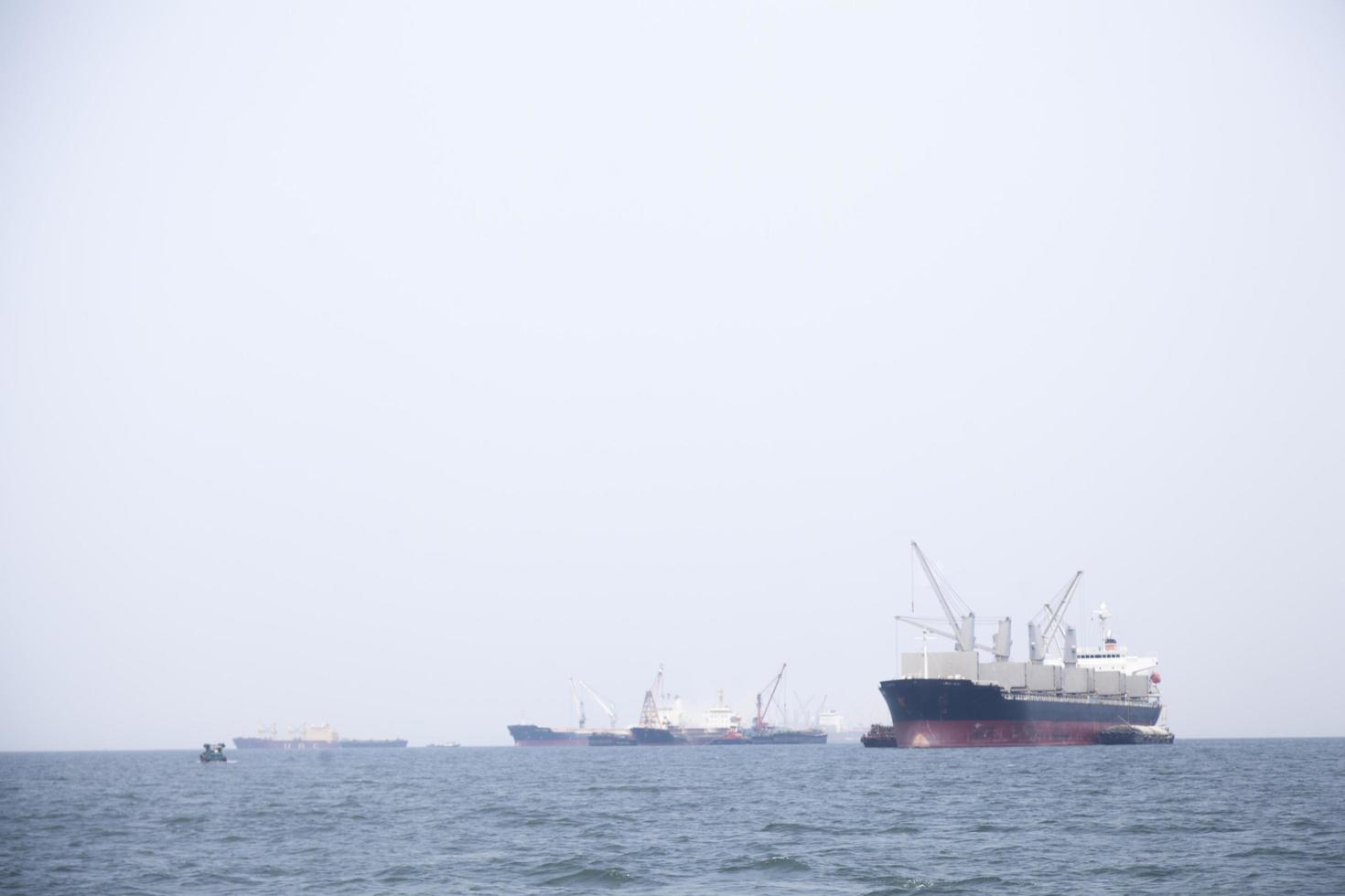 Large cargo ships on the sea photo
