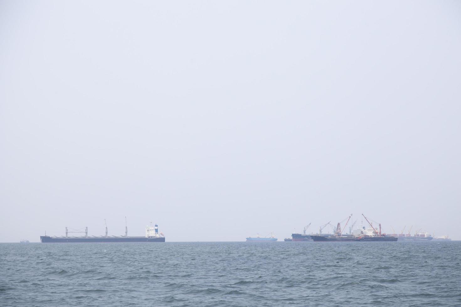 Large cargo ships on the sea photo