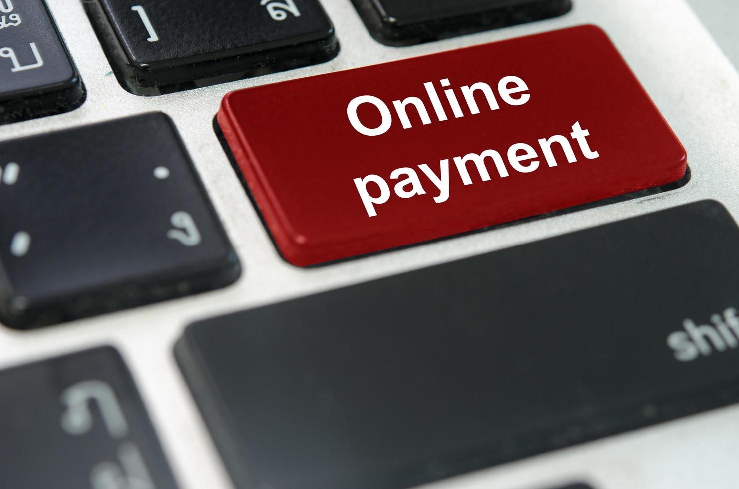 Red online payment button photo