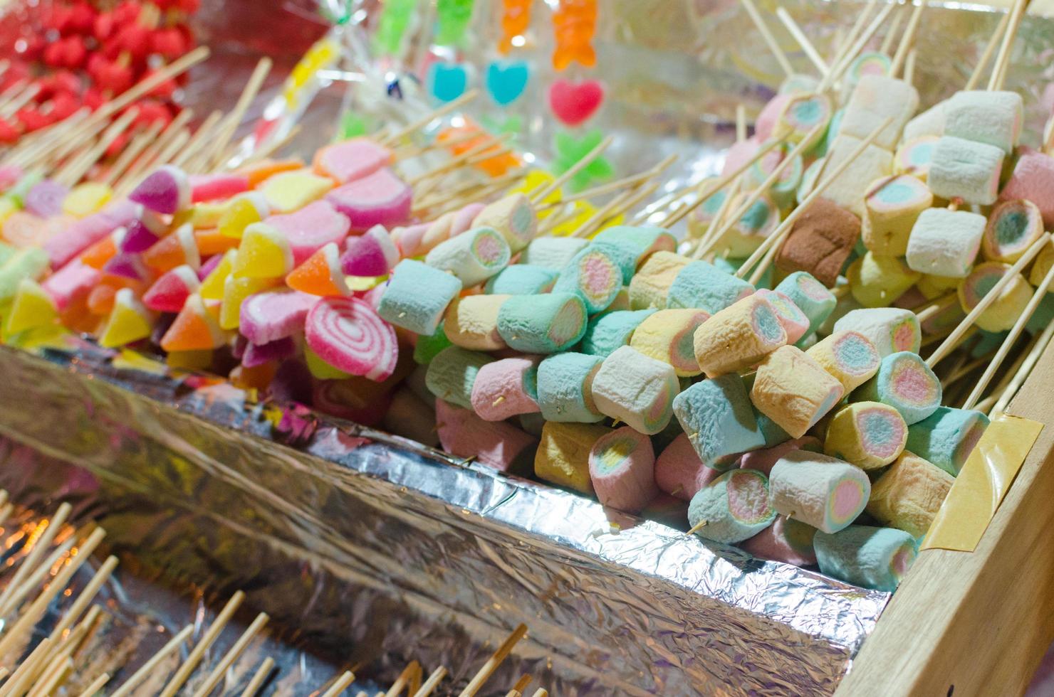 Colorful marshmallows candies photo