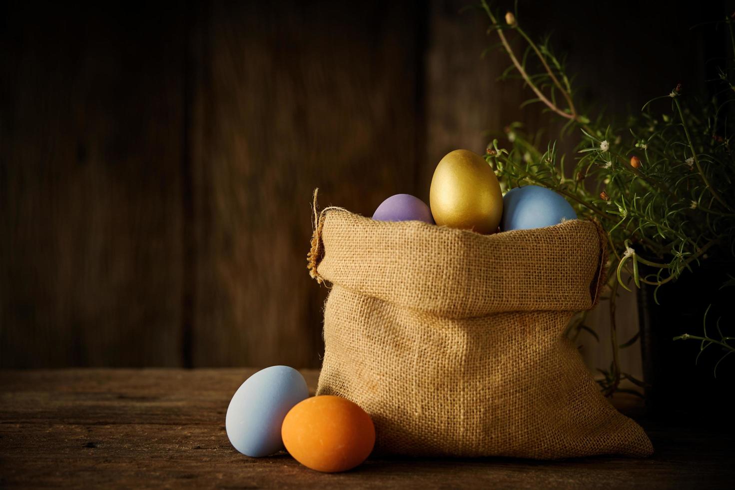 Easter eggs in a bag photo