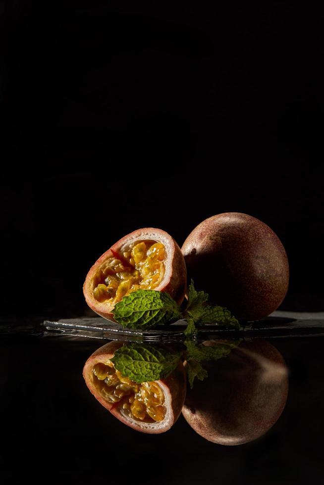 Still life with passion fruit photo