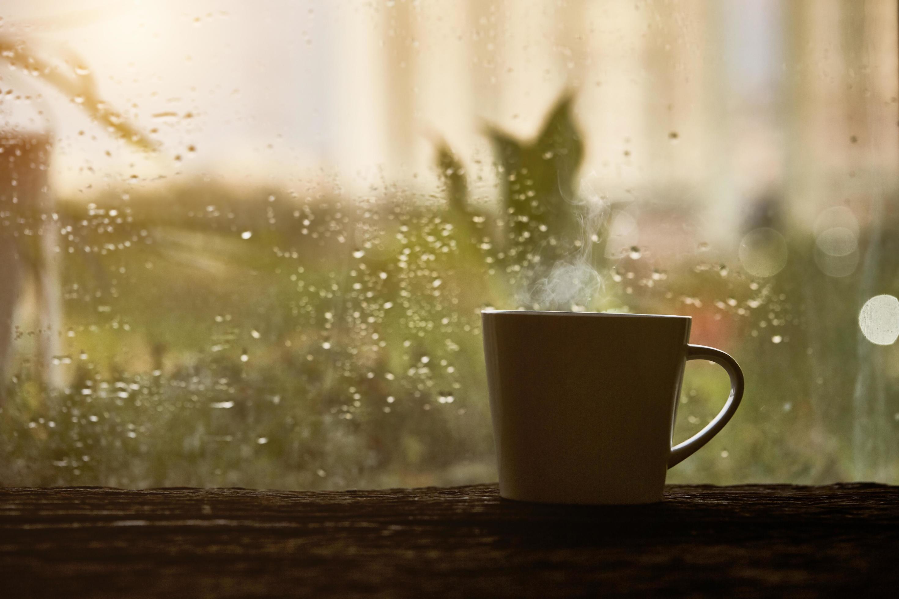 Coffee near rainy window 1928295 Stock Photo at Vecteezy