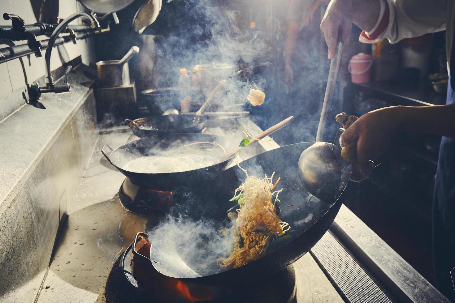 Stir frying on stove photo
